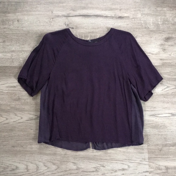 Babaton - Open Back Silk Blouse - Purple - Picture 1 of 4